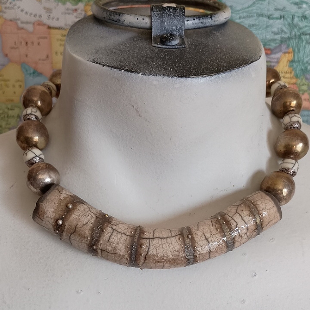 MAKU Raku Bead Necklace